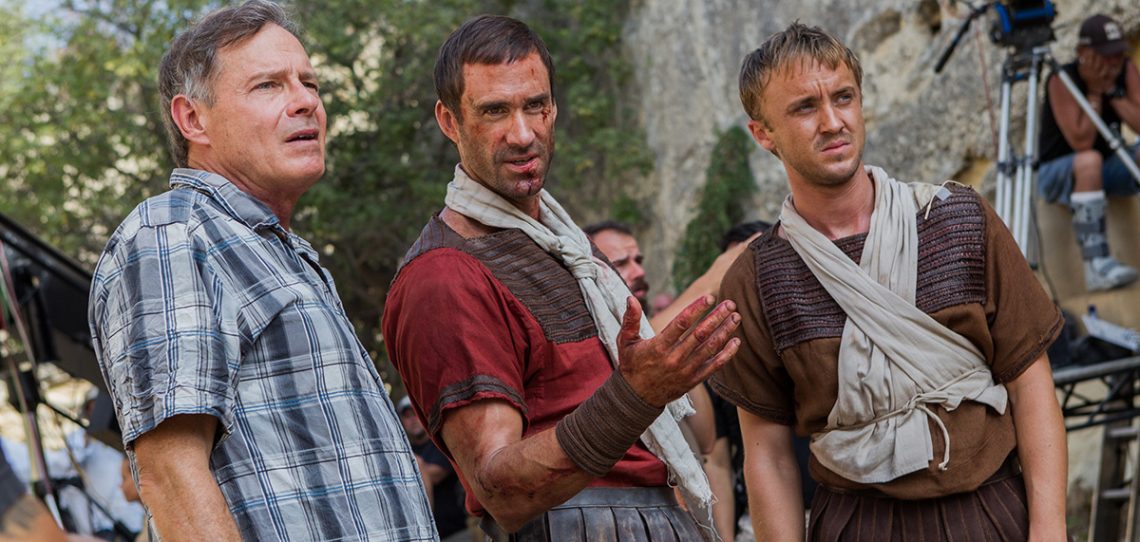 Kevin Reynolds, Joseph Fiennes, Tom Felton sur le tournage de la Résurrection du Christ